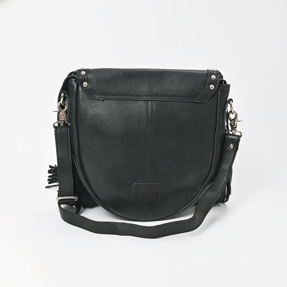ADBGM835 American Darling Leather Studded Fringe Crossbody Bag