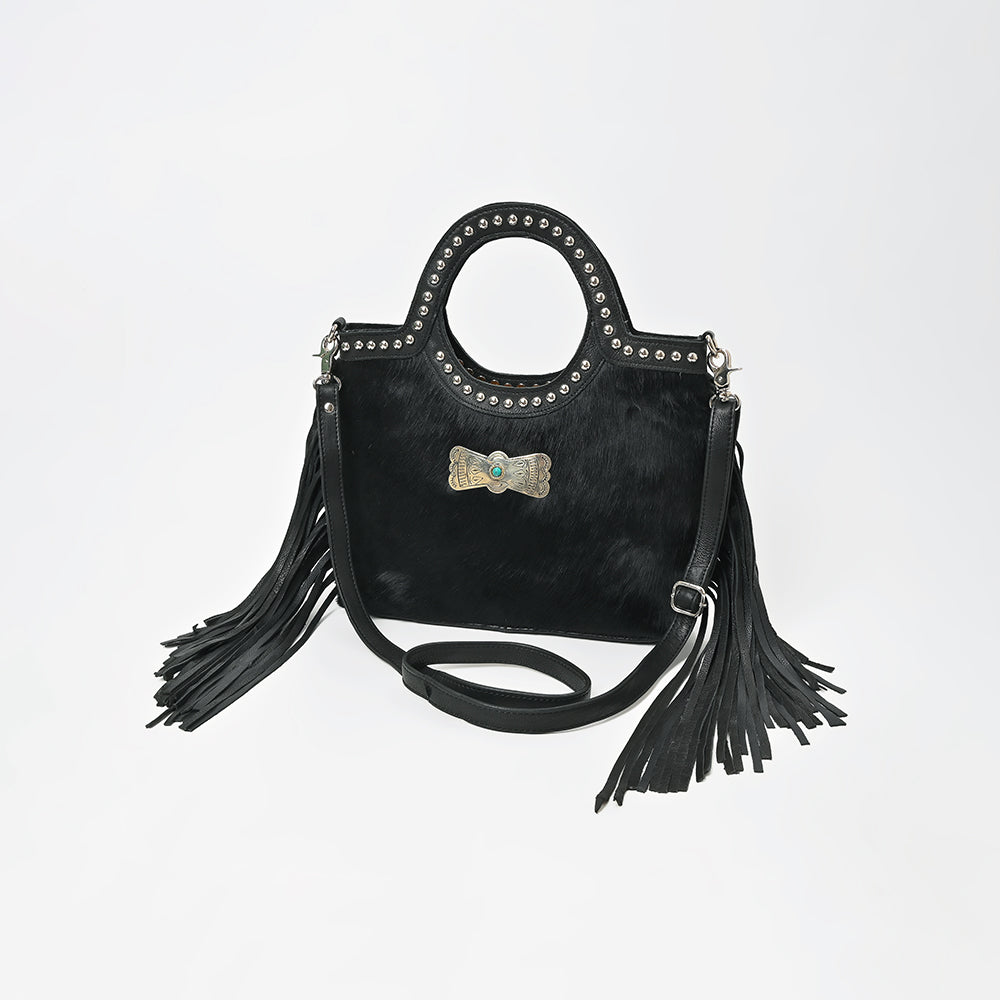 ADBGM836 American Darling Leather Studded Fringe Tote Handbag