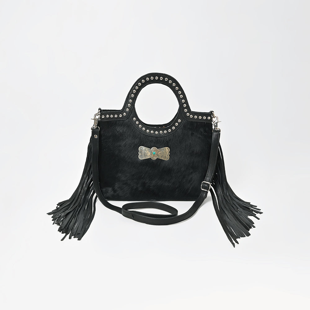 ADBGM836 American Darling Leather Studded Fringe Tote Handbag
