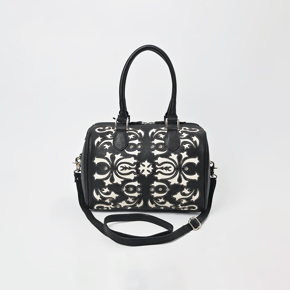 ADBGM897 Western Floral Overlay Leather Speedy Bag - American Darling