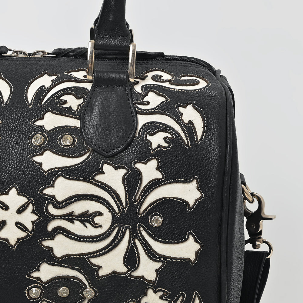 ADBGM897 Western Floral Overlay Leather Speedy Bag - American Darling