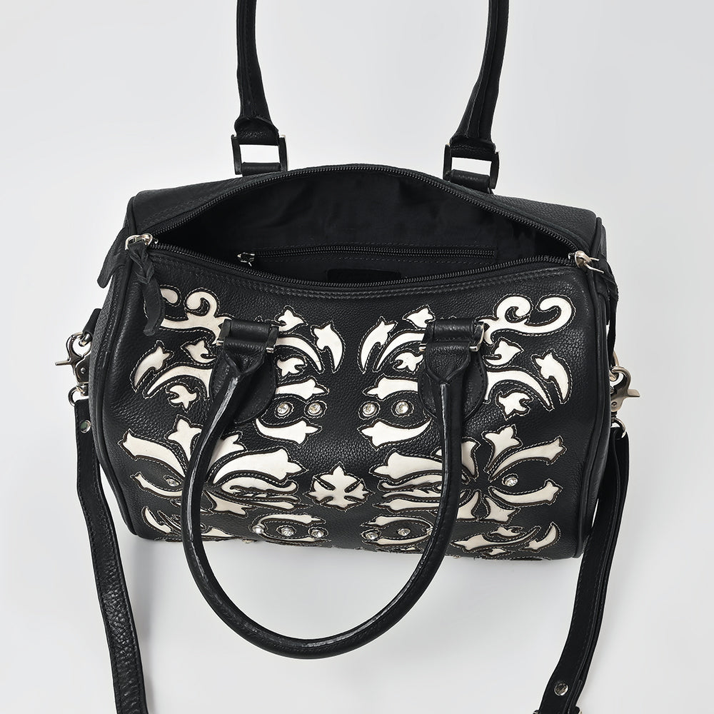 ADBGM897 Western Floral Overlay Leather Speedy Bag - American Darling
