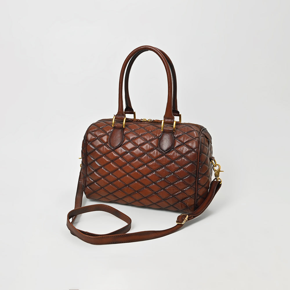 ADBGM936 American Darling Quilted Genuine Leather Speedy Satchel