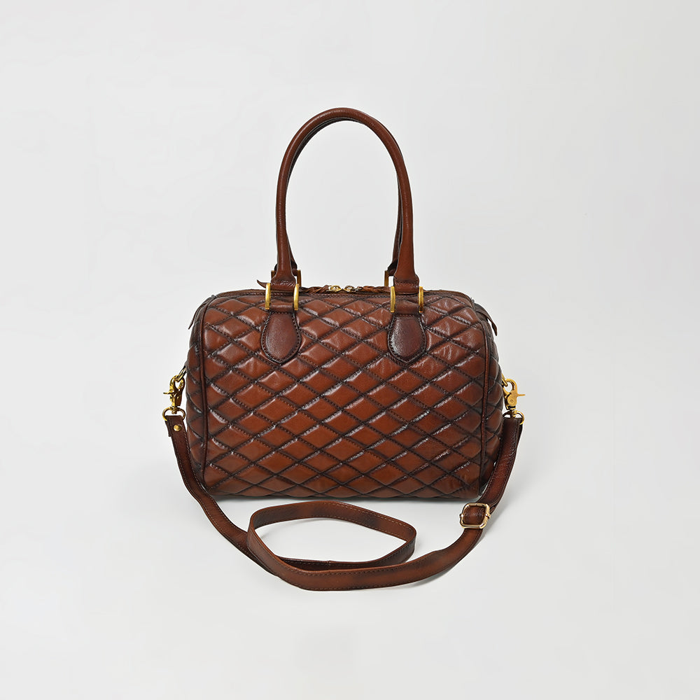 ADBGM936 American Darling Quilted Genuine Leather Speedy Satchel