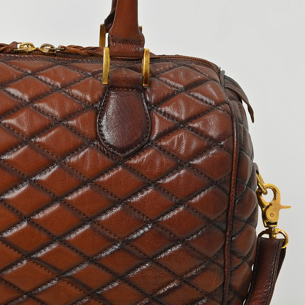 ADBGM936 American Darling Quilted Genuine Leather Speedy Satchel