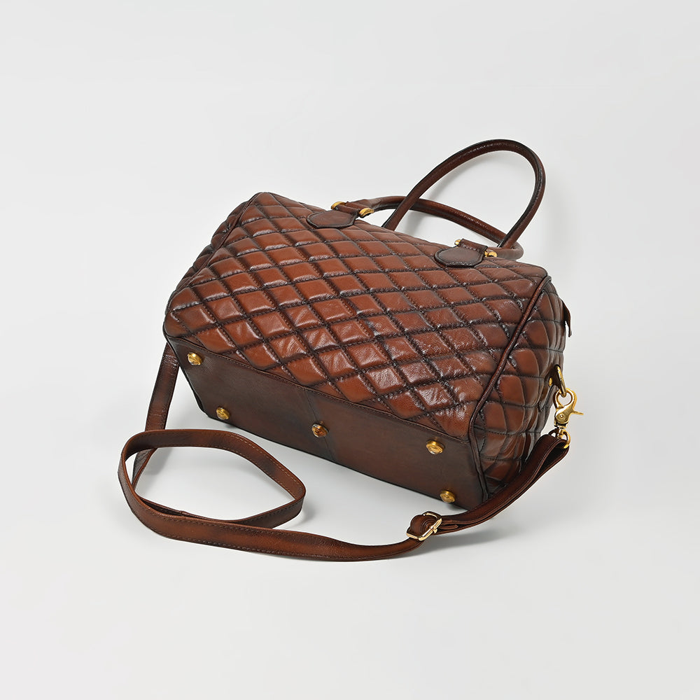 ADBGM936 American Darling Quilted Genuine Leather Speedy Satchel