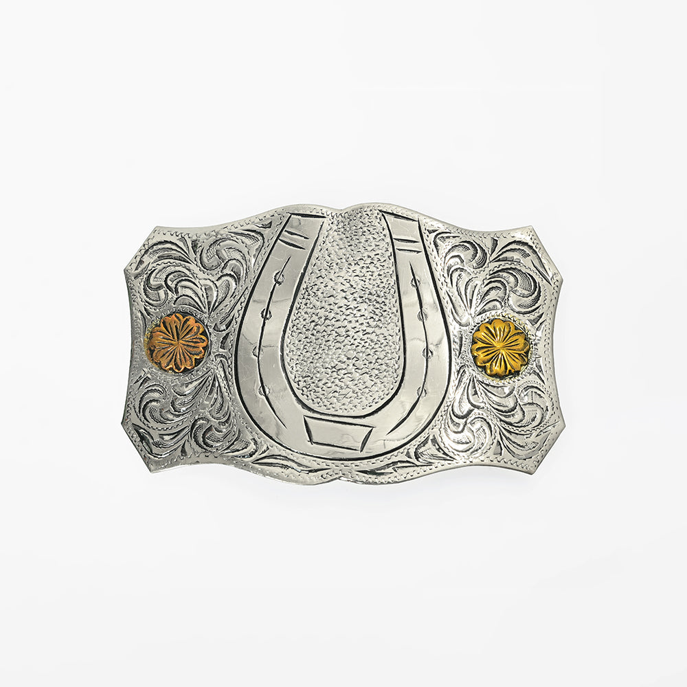 ADBKV107 American Darling German Silver Horseshoe Western Belt Buckle