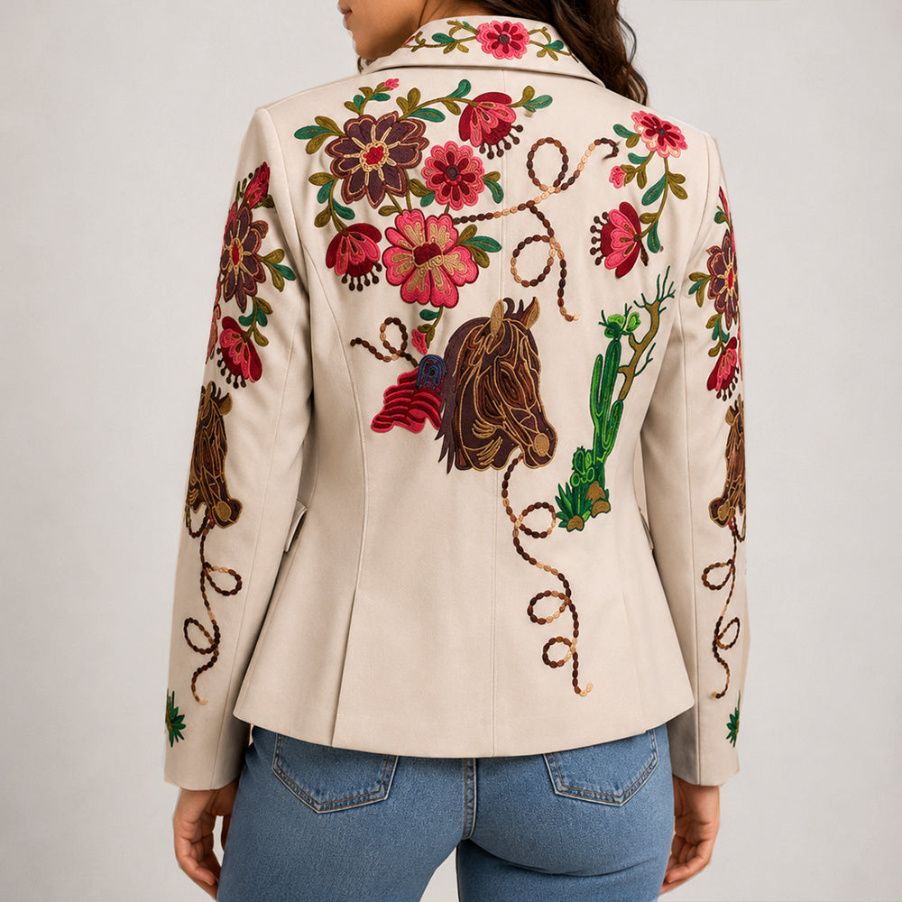 ADBZ073 American Darling Embroidered Horse Fabric Blazer Western Jacket
