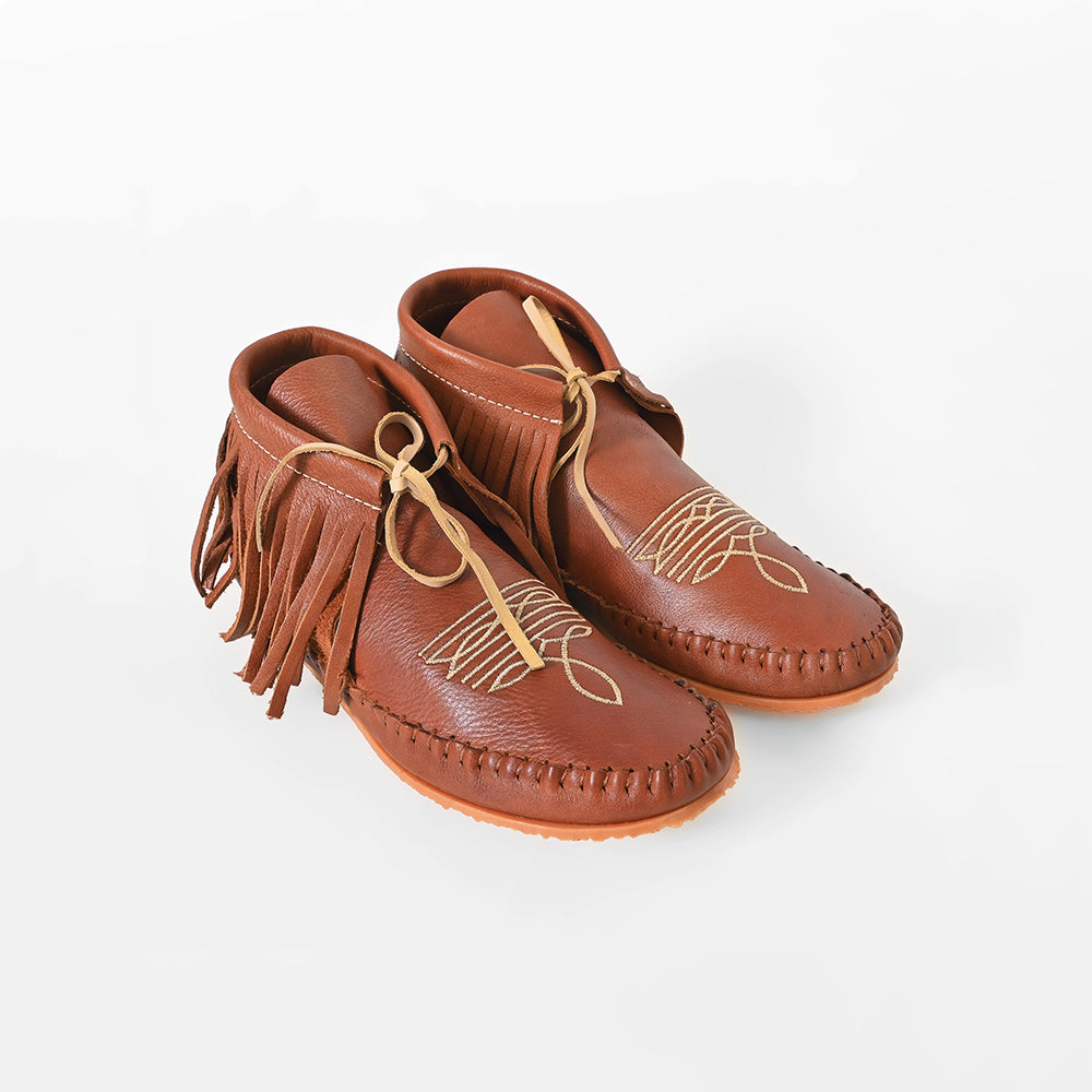 ADFT181 American Darling Checkered Hair on Hide Genuine Leather Moccasins