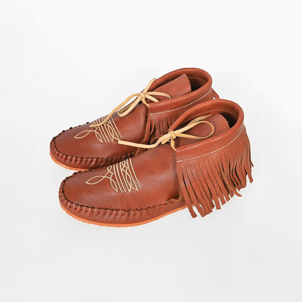 ADFT181 American Darling Checkered Hair on Hide Genuine Leather Moccasins
