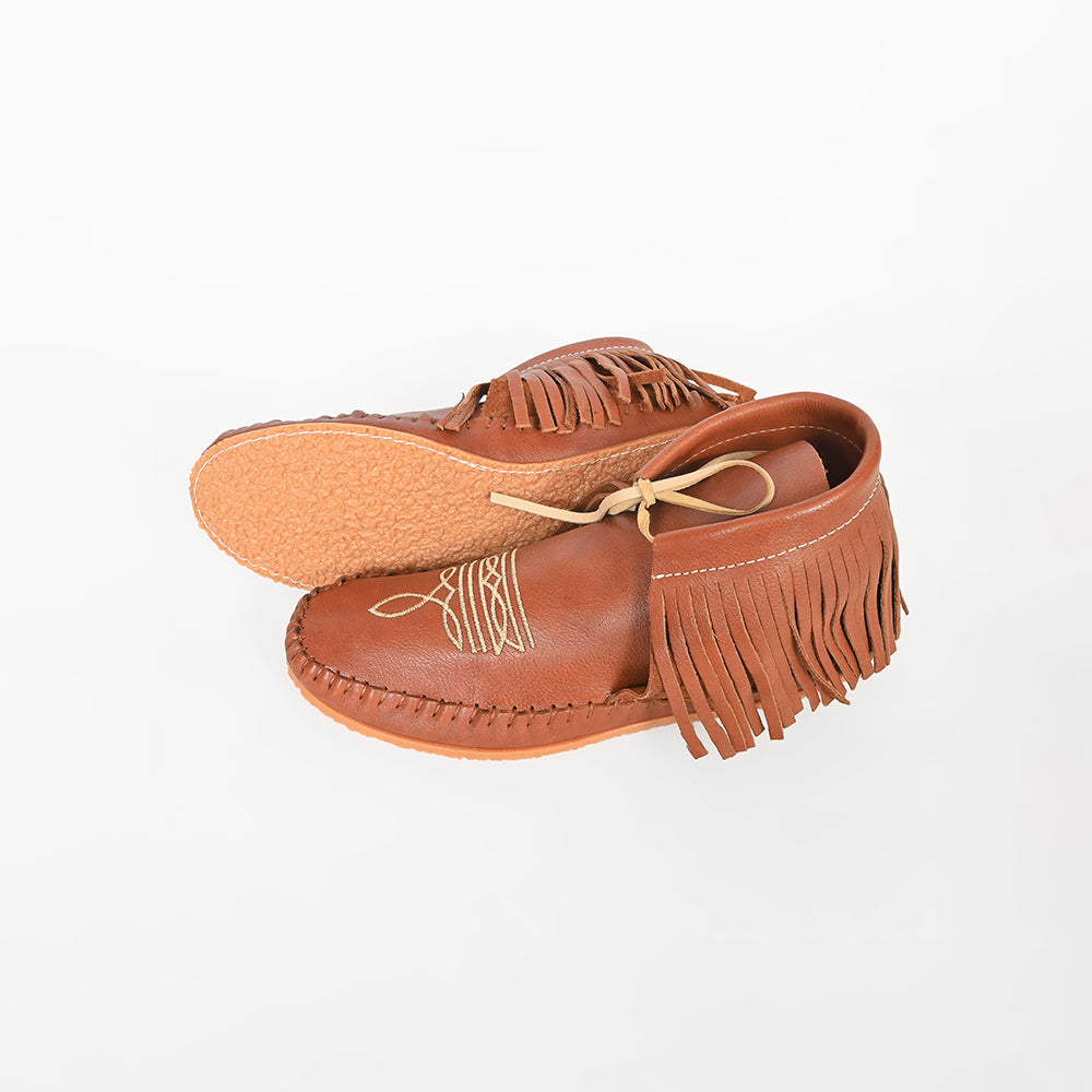 ADFT181 American Darling Checkered Hair on Hide Genuine Leather Moccasins
