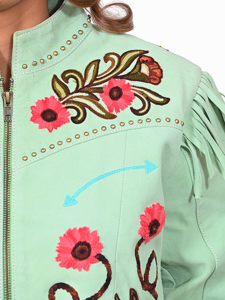 ADJKT113 American Darling Women Embroidered Leather Western Apparel Jacket
