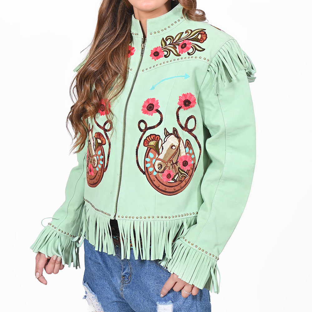 ADJKT113 American Darling Women Embroidered Leather Western Apparel Jacket