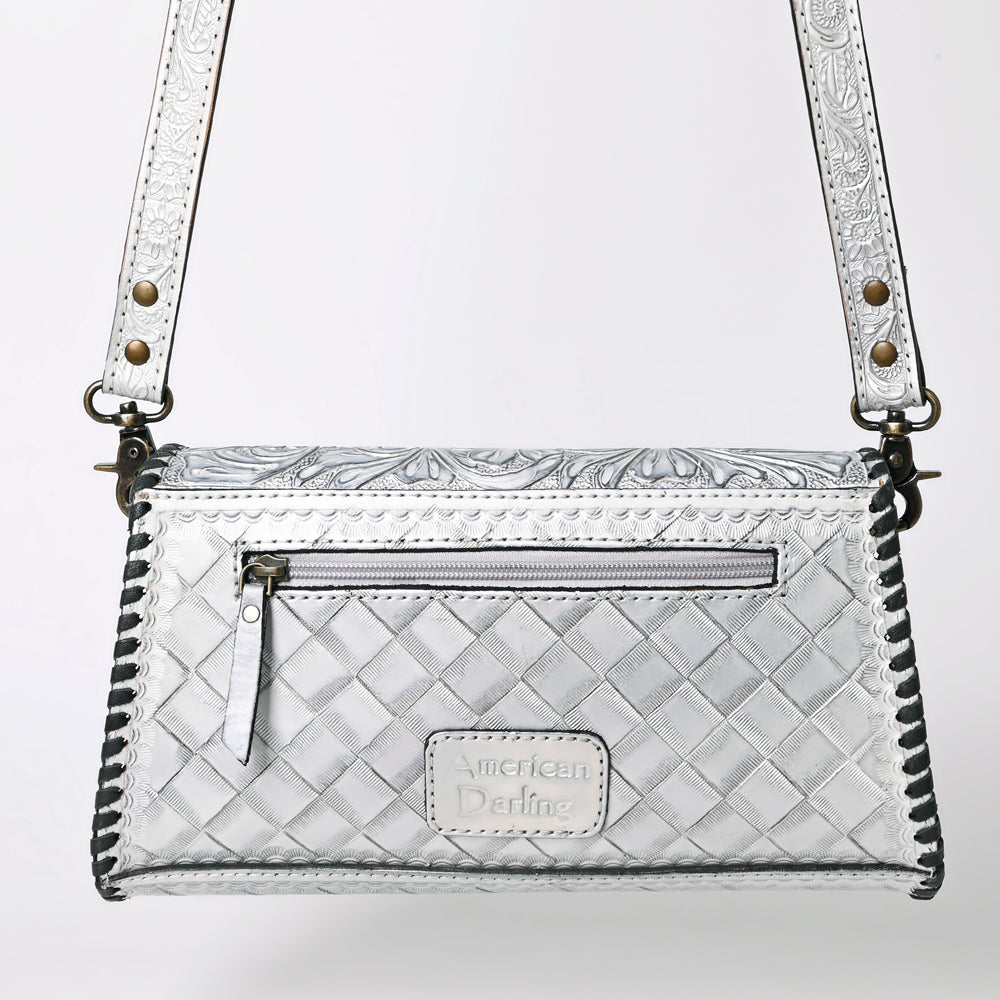 ADBG1134 American Darling Hand Tooled Floral Leather Wallet Bag Clutch & Crossbody Handbag