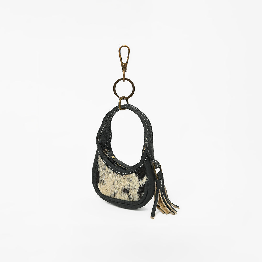 ADCHA123 American Darling Genuine Hair-On Mini Hobo Bag Keychain Pouch