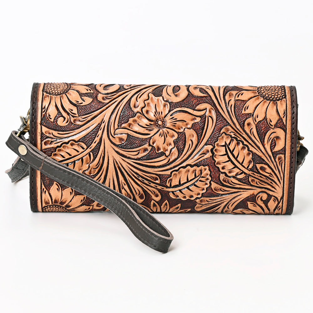 ADBGA362 American Darling Hand Tooled Floral Carved Genuine Leather Small Cross body Bag