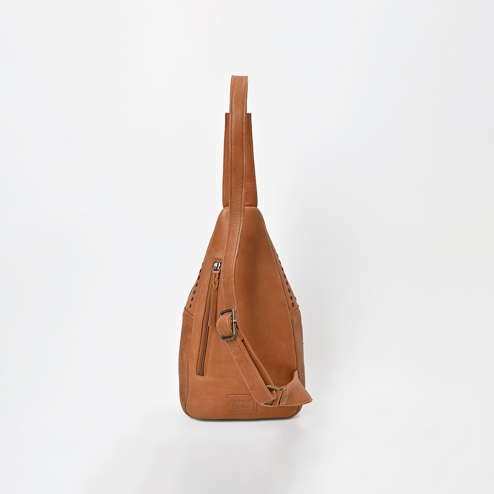 Magnolia Rodeo Genuine Leather Black Embroidered Sling Bag