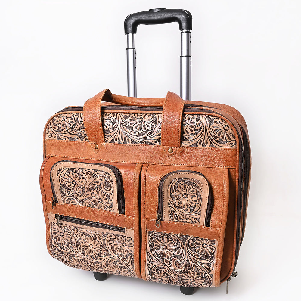 ADBG1602 American Darling Western Leather Travel Case with Hand Tooled Floral Design Genuine Full-Grain Craftsmanship