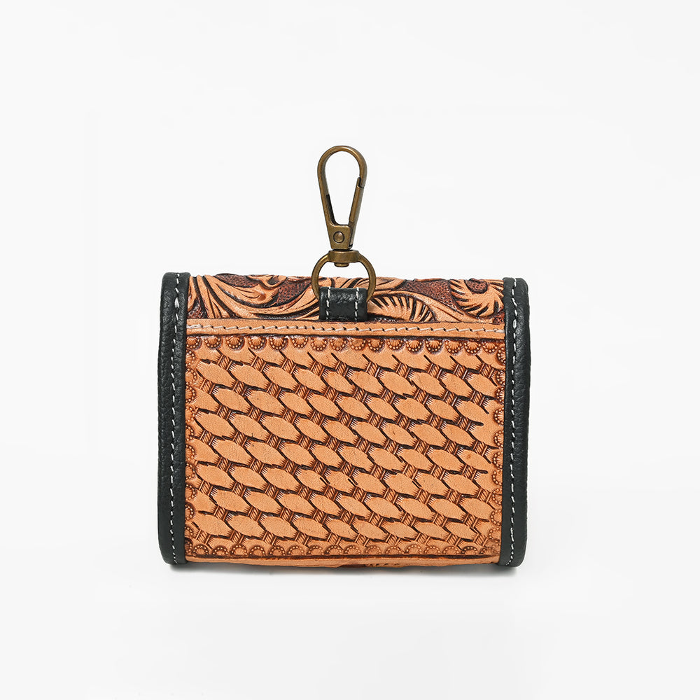ADCHA127 American Darling Genuine Hand-Tooled Floral Leather Flap Pouch Clip