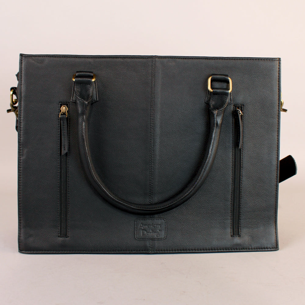 Sunset Rodeo Handtooled and Grain Leather Tote Bag