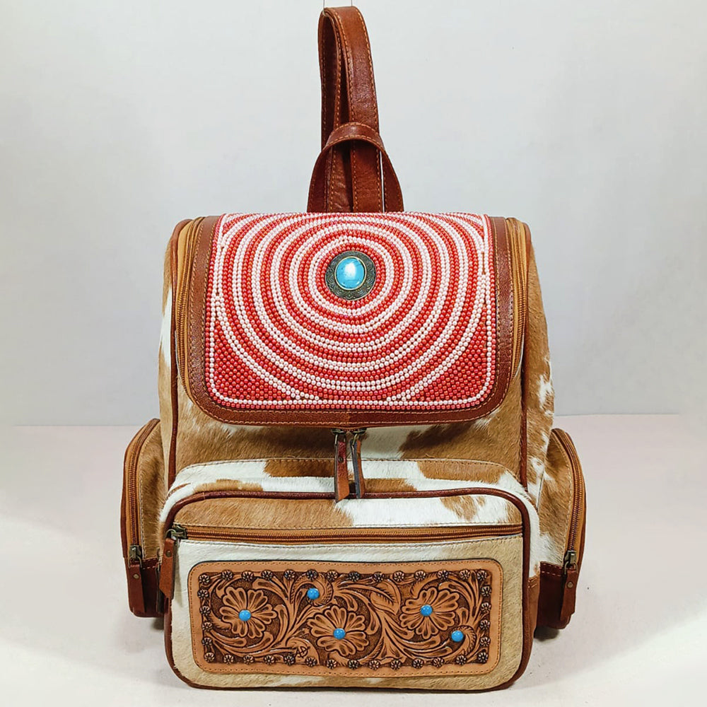 ADBG1886 Backpack Hand Tooled Hair on Genuine Leather Women Bag