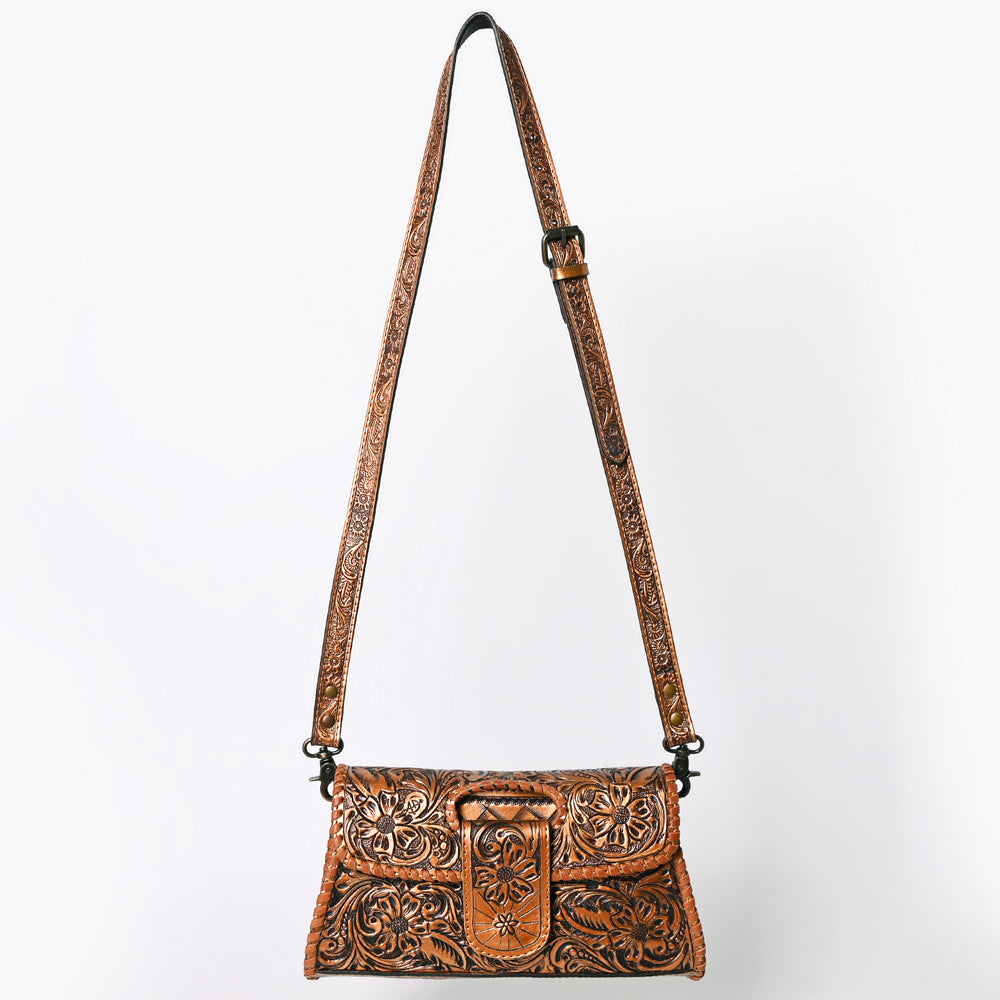 ADBG1134 American Darling Hand Tooled Floral Leather Wallet Bag Clutch & Crossbody Handbag
