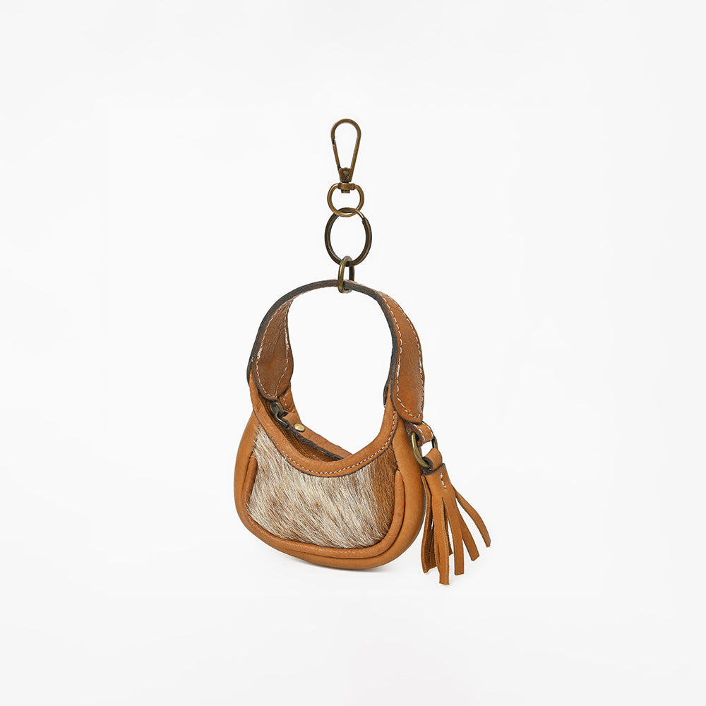ADCHA123 American Darling Genuine Hair-On Mini Hobo Bag Keychain Pouch