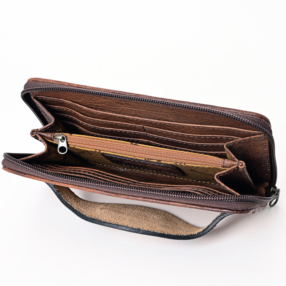 ADBG1190 American Darling Western Leather Wallet Bag Crocodile Embossed Hand Tooled