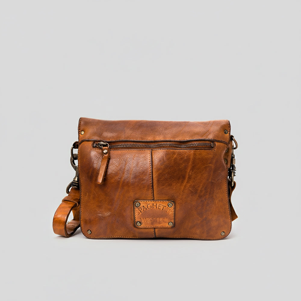 SWC170 Flap-Front Studded Crossbody Bag