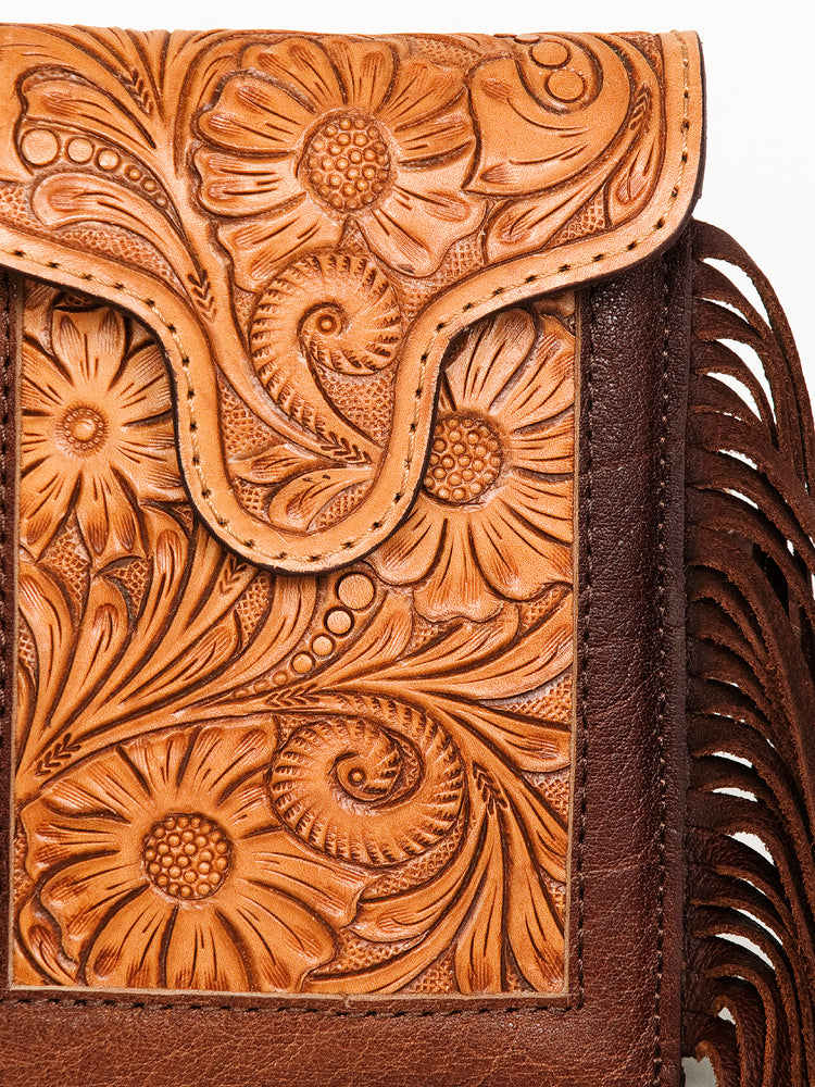ADBG943 Cellphone Holder Hand Tooled Genuine Western Leather Bag
