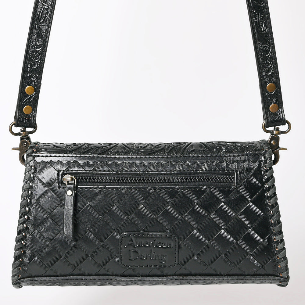 ADBG1134 American Darling Hand Tooled Floral Leather Wallet Bag Clutch & Crossbody Handbag