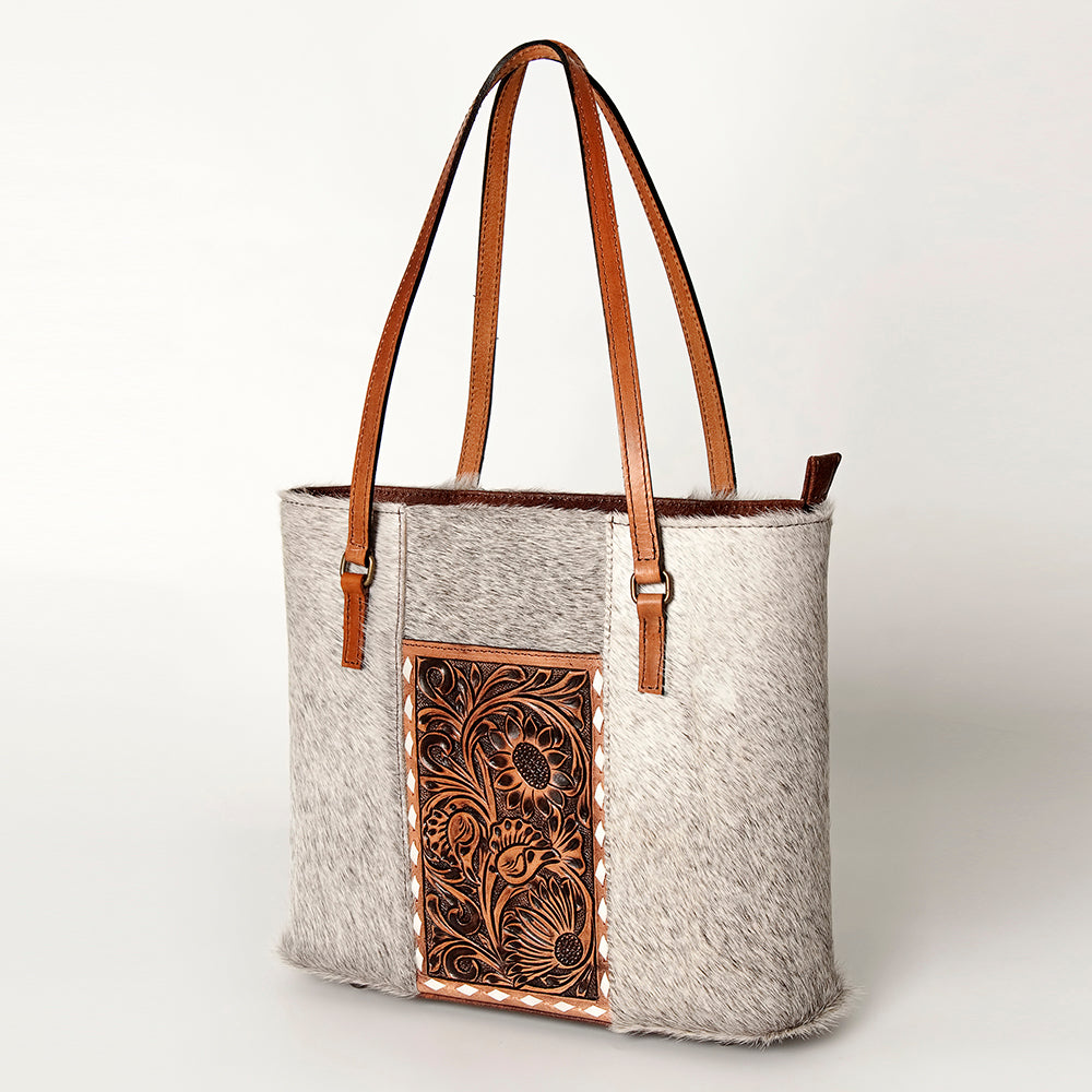 ADBG895 American Darling Hair on Hide Cowhide Tote & Hand Tooled Leather Bag