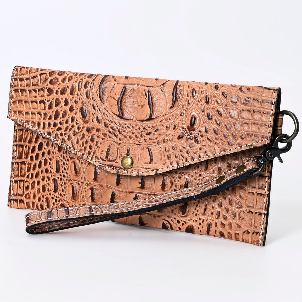 ADBG968 American Darling Crocodile Embossed Western Leather Wallet
