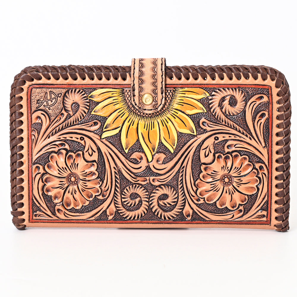ADBGA398 American Darling Braided Hand Tooled Genuine Leather Clutch Bag