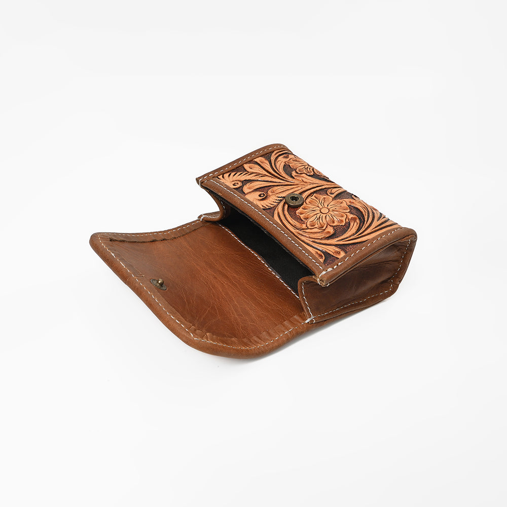 ADCHA127 American Darling Genuine Hand-Tooled Floral Leather Flap Pouch Clip