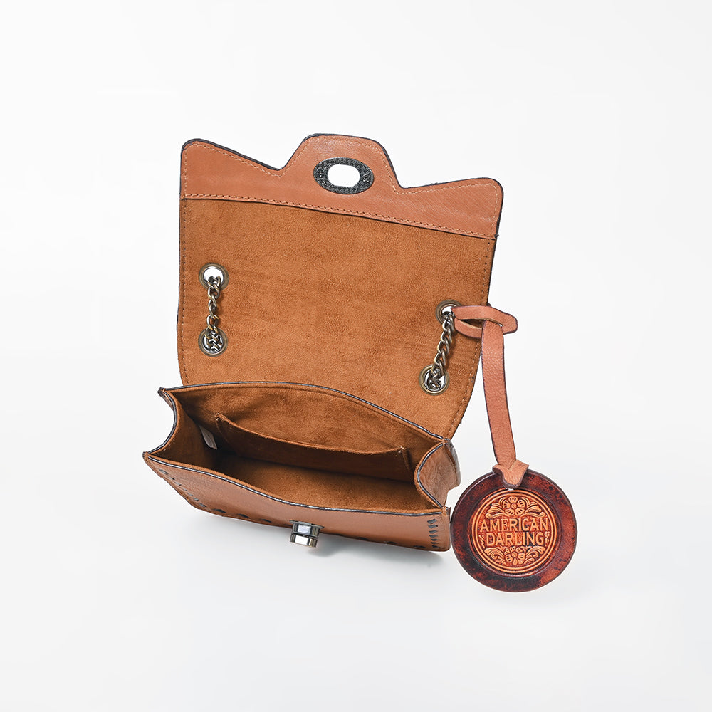 ADBGZ968 American Darling Genuine Leather Hand Tooled Crossbody