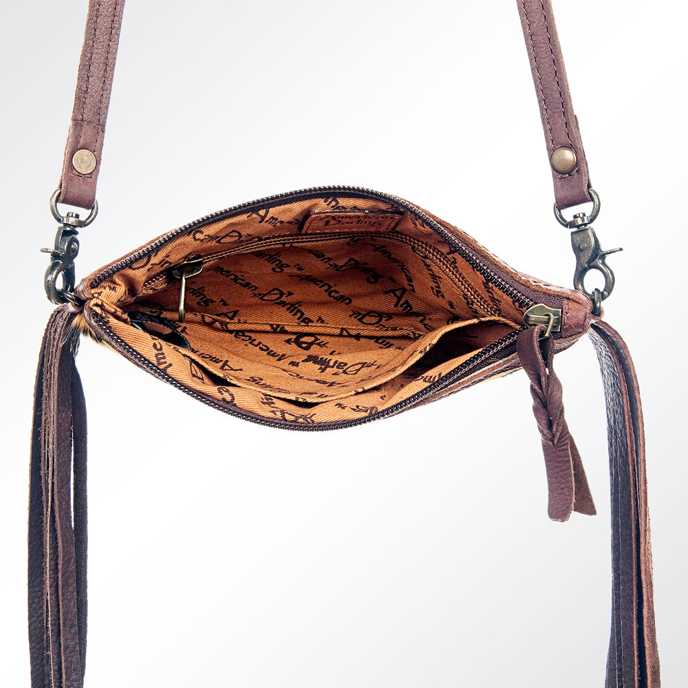 ADBGS142 Mini Crossbody - Hair-On Leather Fringe Bag with Removable Strap