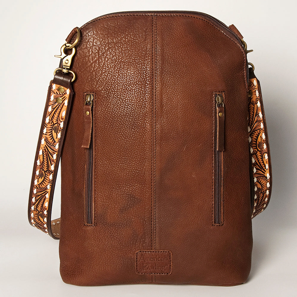 ADBGA251A American Darling Large Cross body Bag Hand Tooled Genuine Leather Concho