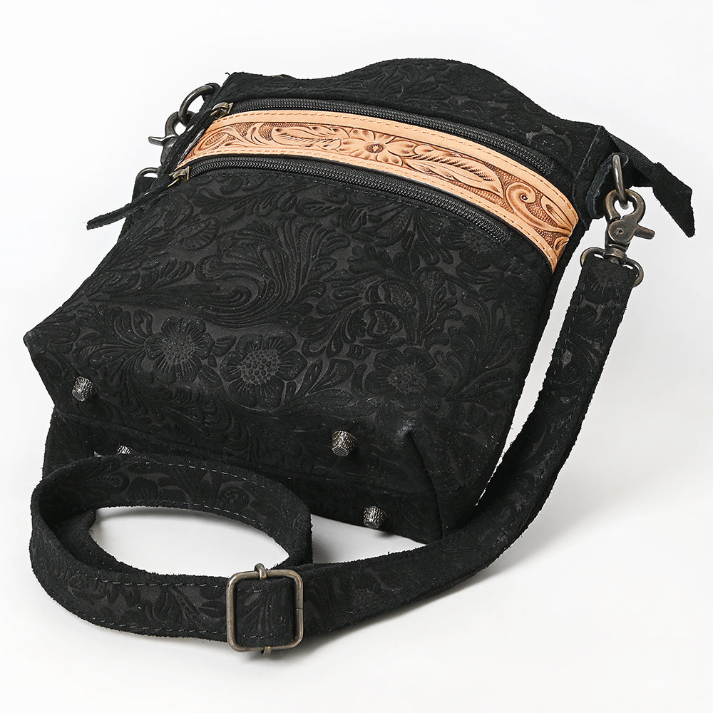 ADBG840 American Darling Western Cross body Bag - Hand Tooled Floral Carved Damascus Embossed Leather