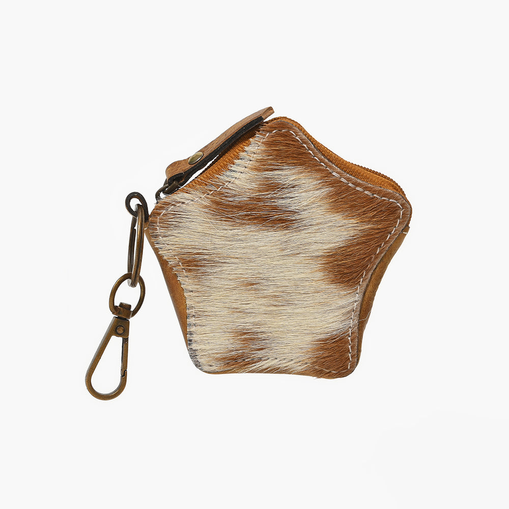 ADCHA128 American Darling Genuine Hair-On Star-Shaped Coin Purse Keychain
