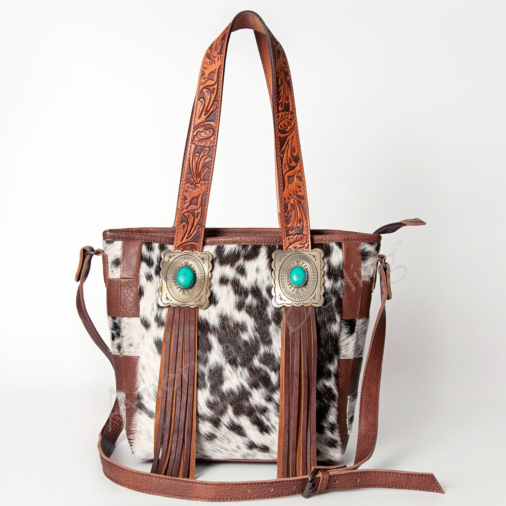 ADBG781 American Darling Western Leather Tote Bag - Handcrafted Hair-On Cowhide Purse