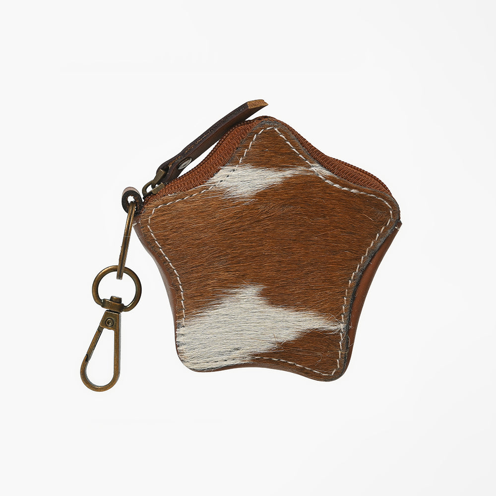 ADCHA128 American Darling Genuine Hair-On Star-Shaped Coin Purse Keychain