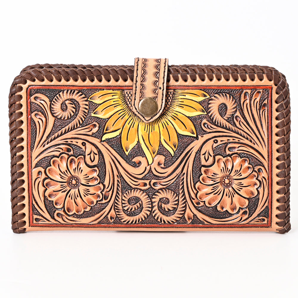 ADBGA398 American Darling Braided Hand Tooled Genuine Leather Clutch Bag
