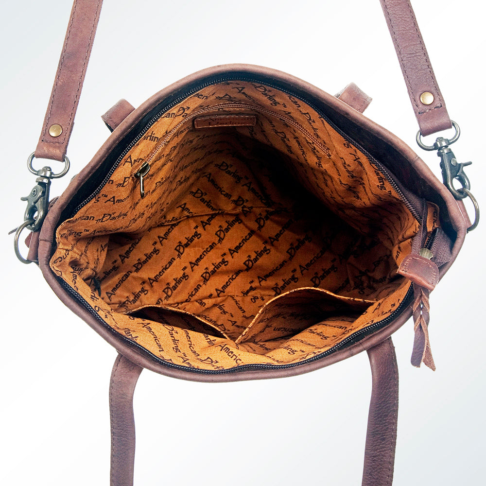 LC-ADBGS176BRW Tote Hair On Genuine Western Leather Women Bag