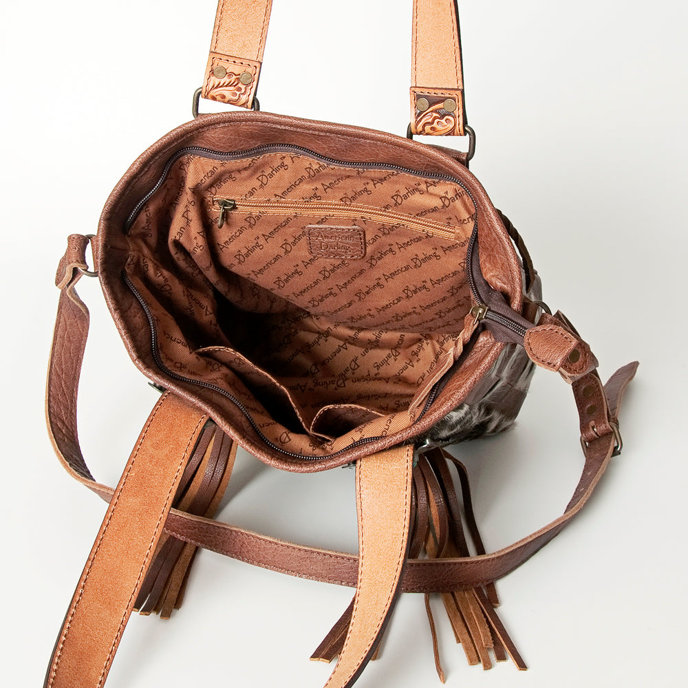 ADBG781 American Darling Western Leather Tote Bag - Handcrafted Hair-On Cowhide Purse