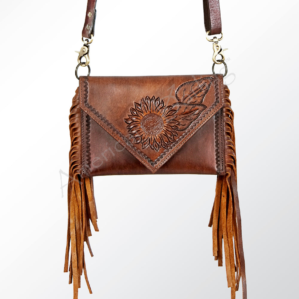 ADBGA171 American Darling Hand Tooled Floral Carved Genuine Leather Envelope