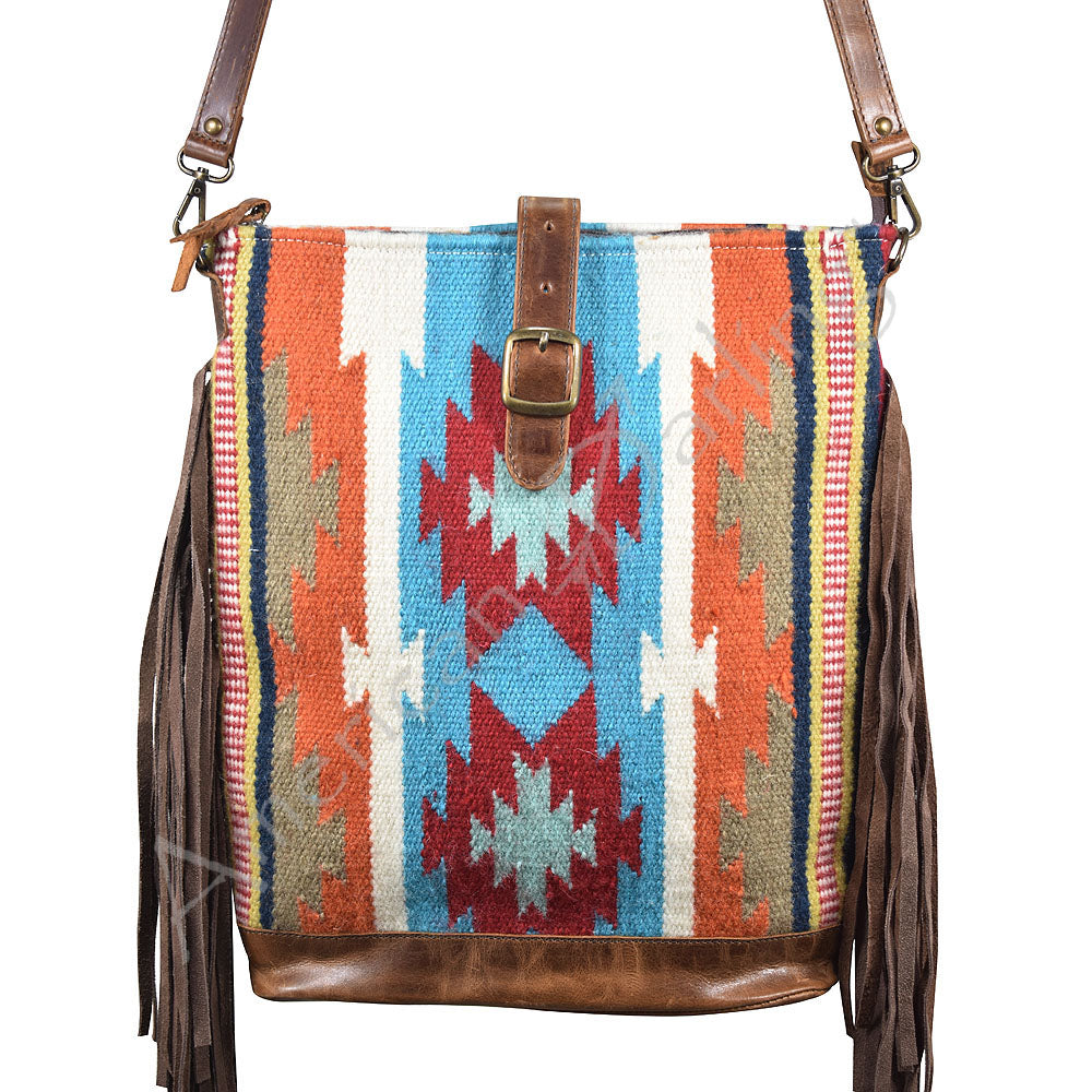 ADBG269 American Darling Large Cross Body Bag - Handcrafted Saddle Blanket & Western Leather Purse