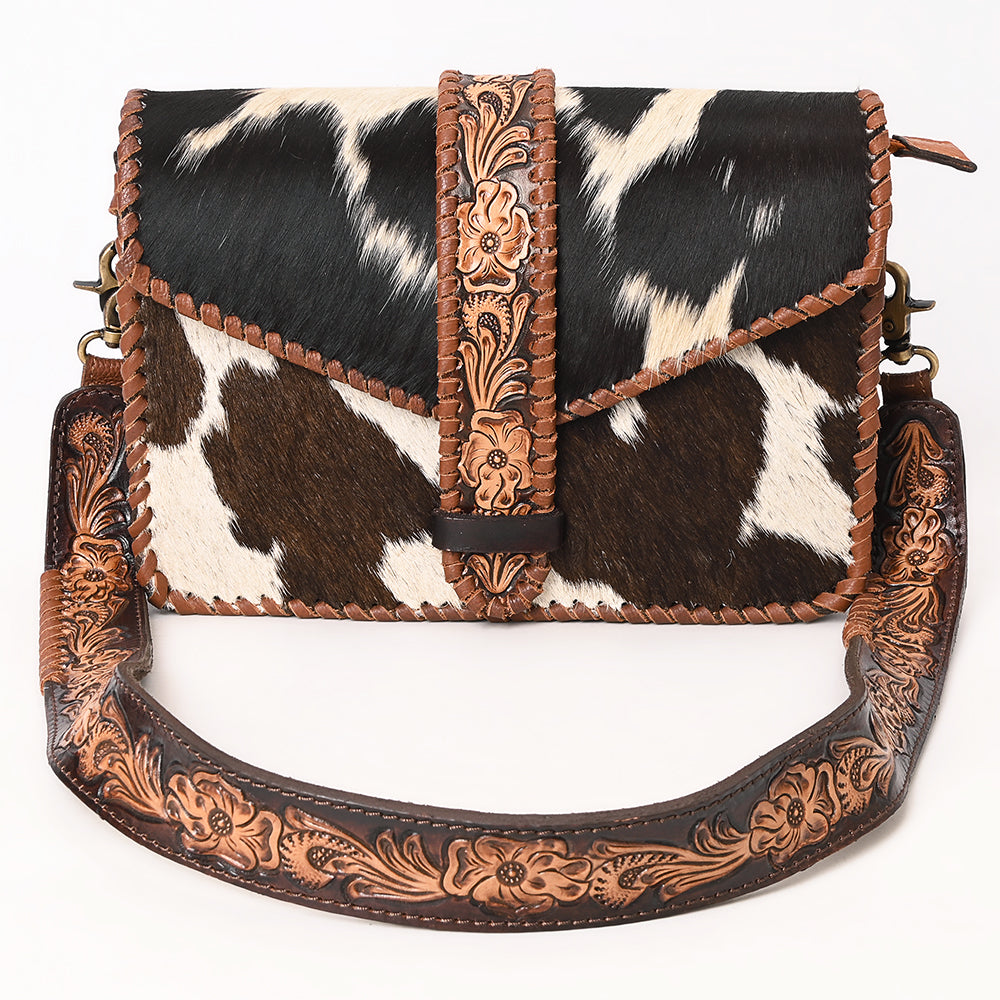 ADBGA635 American Darling Hand Tooled Hair-On Cowhide Genuine Leather Small Cross body Bag