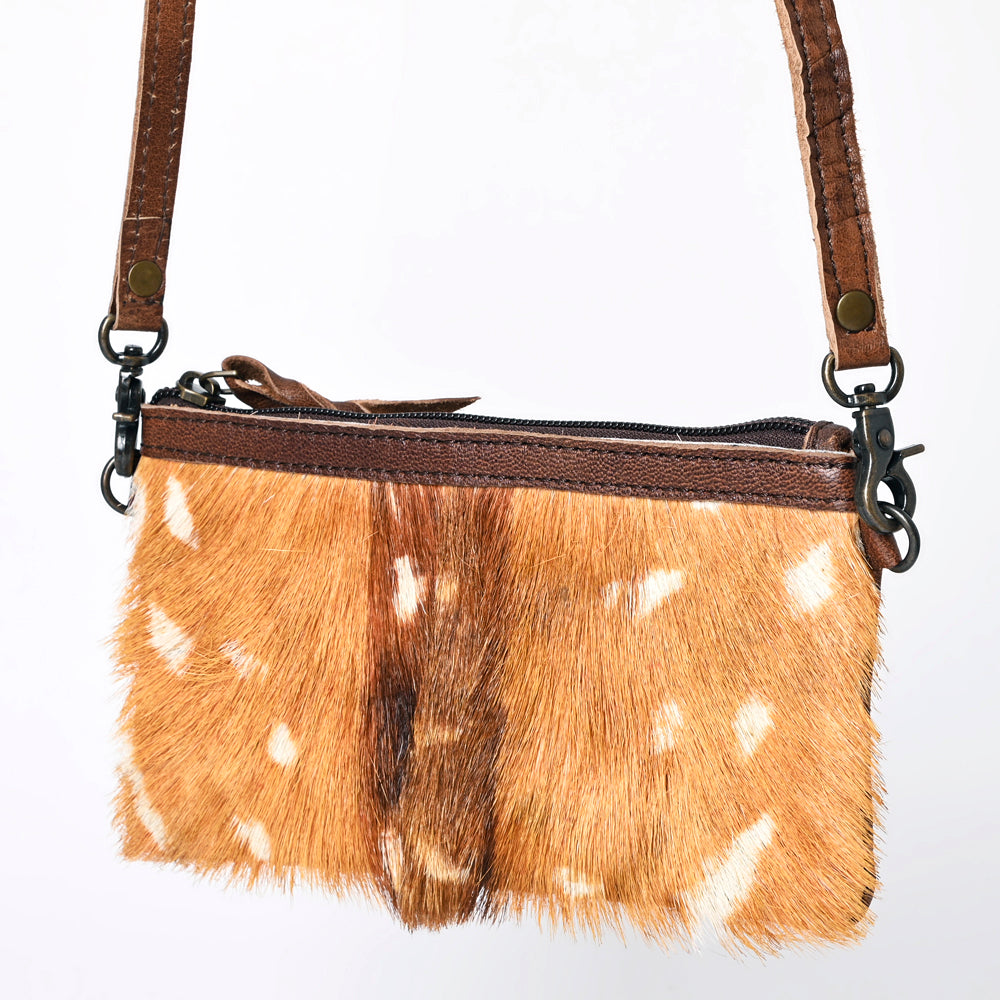 ADBGS142 Mini Crossbody - Hair-On Leather Fringe Bag with Removable Strap