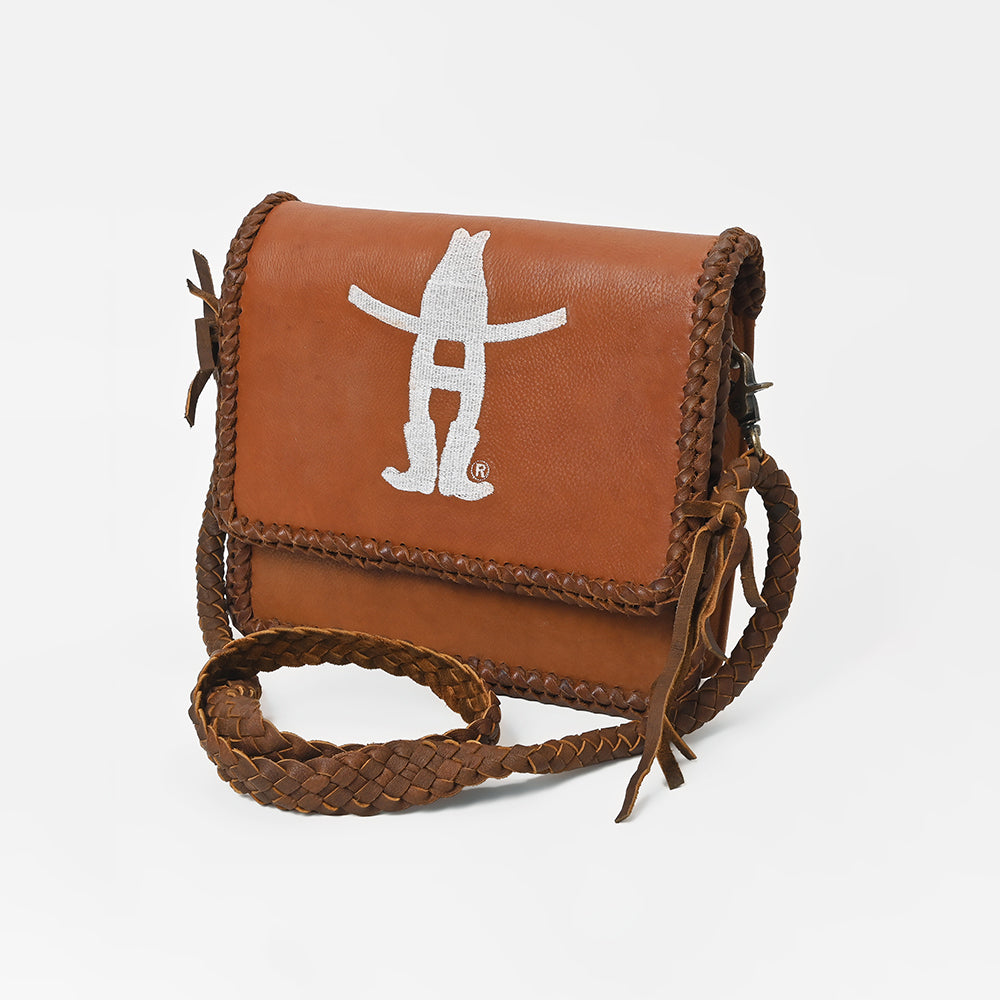 Frontier Rodeo Genuine Leather White Embroidered Crossbody Bag